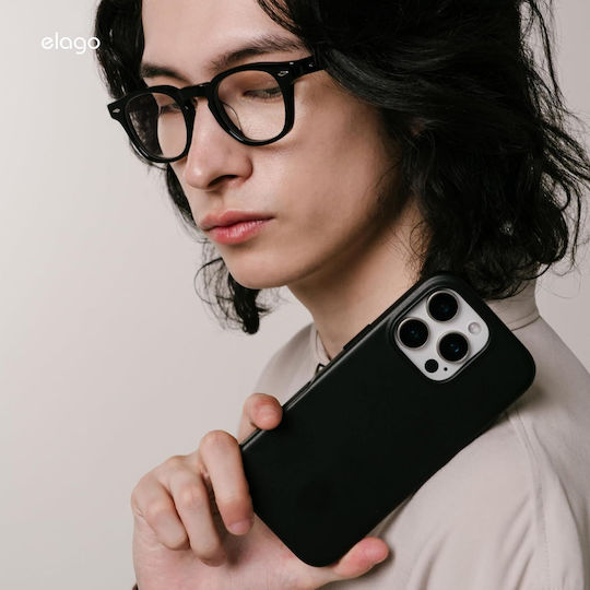 Elago Back Cover Δερμάτινο Μαύρο (iPhone 16 Pro)