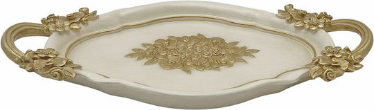 Ankor Oval Serviertablett mit Griffen in Gold Farbe 37.5x19.5x3.5cm 838592 1Stück