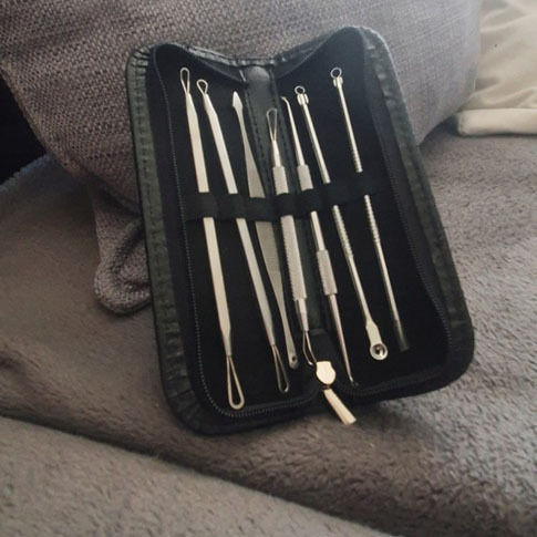 7 Instruments Kit Zola Stainless Steel Cosmetics Blackhead Blackhead Extraction Black