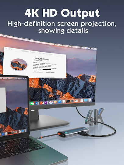 Ldnio DS-16H USB-C Docking Station mit HDMI 4K PD Ethernet Gray