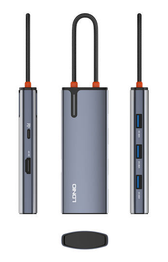 Ldnio DS-15H USB-C Stație de andocare cu HDMI 4K PD Gri