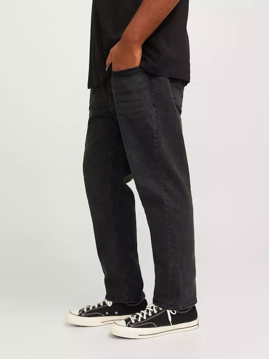 Men's Elastic Jeans Pants with Slim Baggy Fit Black Denim