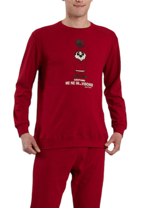 Crazy Farm Men's Winter Pajamas Set Red