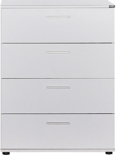 Bedroom Chest of Drawers Wooden with 4 Drawers White 73x44x96cm