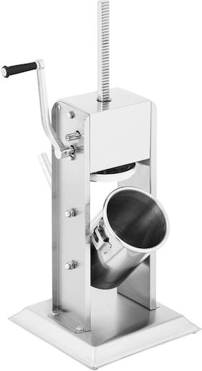 Vertical Manual Stainless Steel Sausage Stuffer Filler 3l Capacity + 4 Funnels