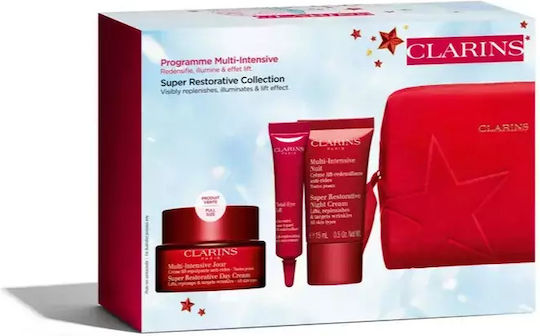 Clarins Супер Възстановяващ Дневен Крем Комплекти За Грижа За Против Стареене 4 Бр