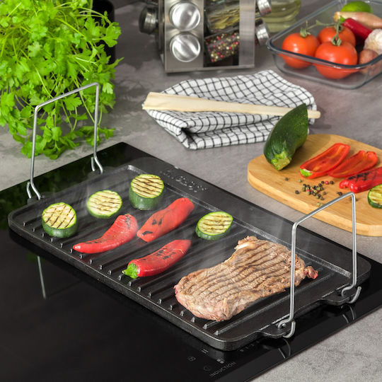 Double-sided Cast Iron Grill Plate 44cm Kinghoff Kh-1262
