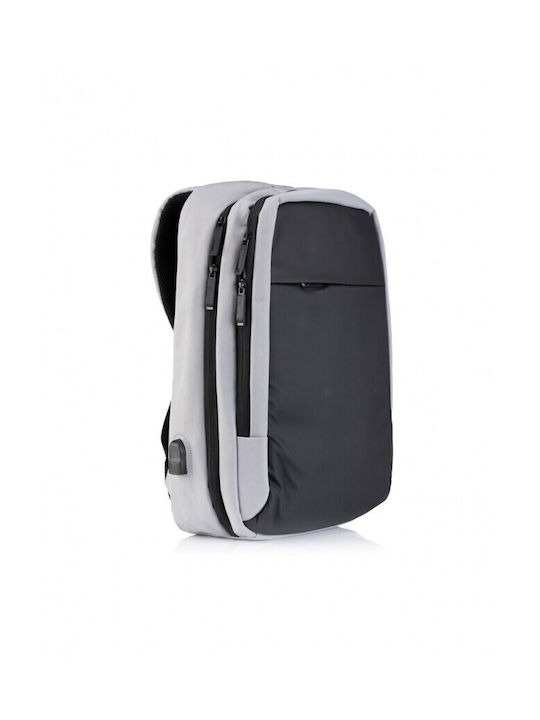 Playbags Fabric Backpack Waterproof with USB Port Gray 16lt