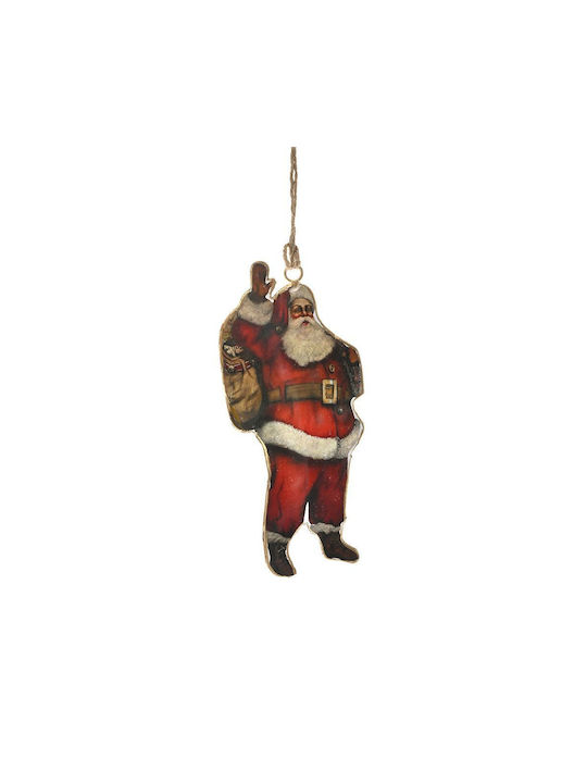 Hanging Santa Claus Ornament Metallic Multicolour 10x16cm