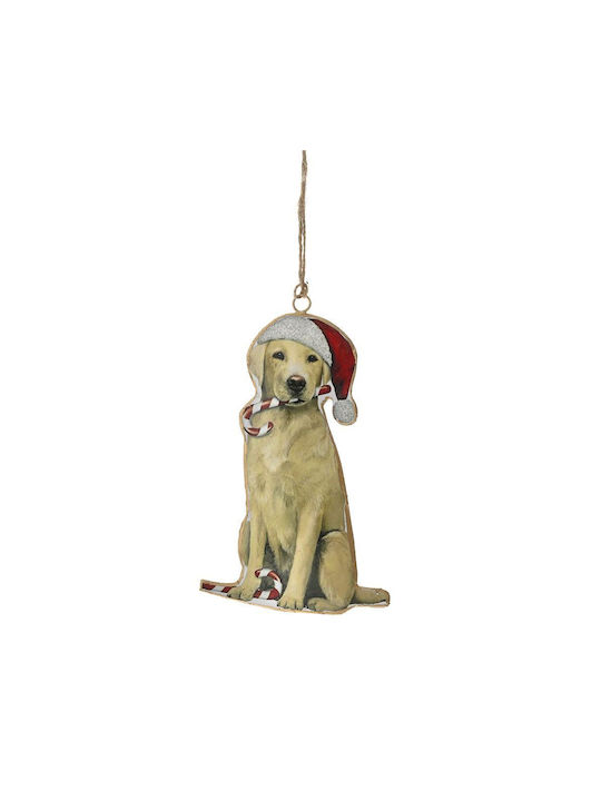 Hanging Ornament Dog Metallic Multicolour 10x16cm Set 6pcs