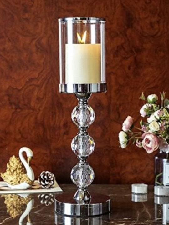 Ruhhy Set of Candle Holders Metal in Transparent Color 3pcs