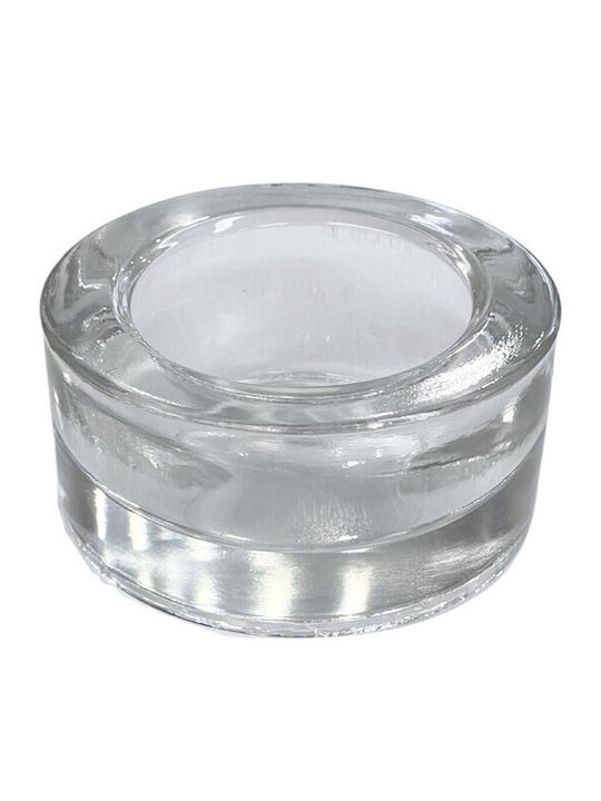 BigBuy Kerzenhalter geeignet für Teelichter Kristall Transparent 7x7x3.5cm 1Stück