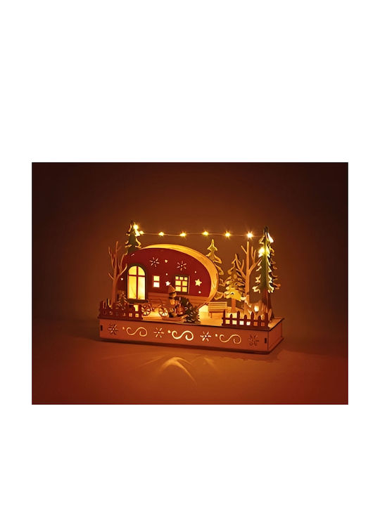 Christmas Illuminated Decorative Wooden 28x19x10cm.