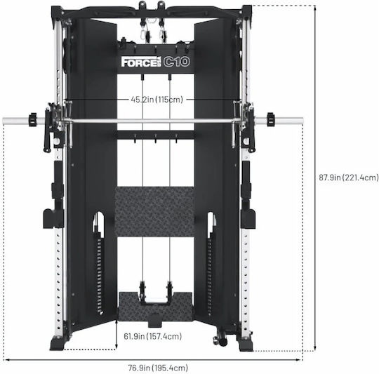 Force USA F-C10 All-In-One Trainer Crossover/Πολυόργανο με Βάρη 100kg