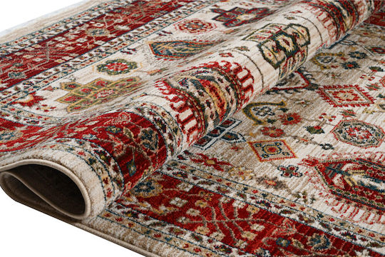 Polcarpet Oriental Kazak 695 Schlafzimmer-Teppichsets Modern Farbe Bone Bordo 3 Stück