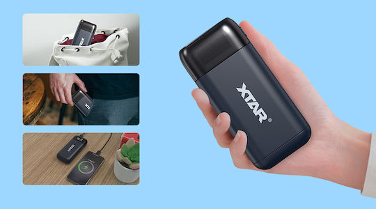 XTAR PB2SL USB Φορτιστής 2 Μπαταριών Li-ion Μεγέθους 18650/21700