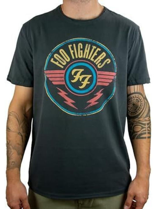 Amplified Foo Fighters FF Air T-shirt Γκρι Βαμβακερό Ανθρακί