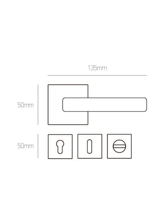 Best Design Lever Front Door with Plate Pair (Center Distance 135mm) Sahara