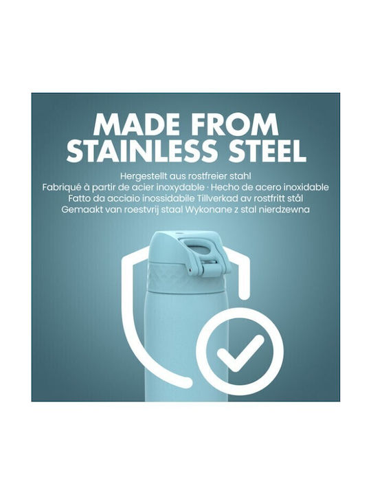 Ion8 Water Bottle Stainless Steel 600ml Light Blue