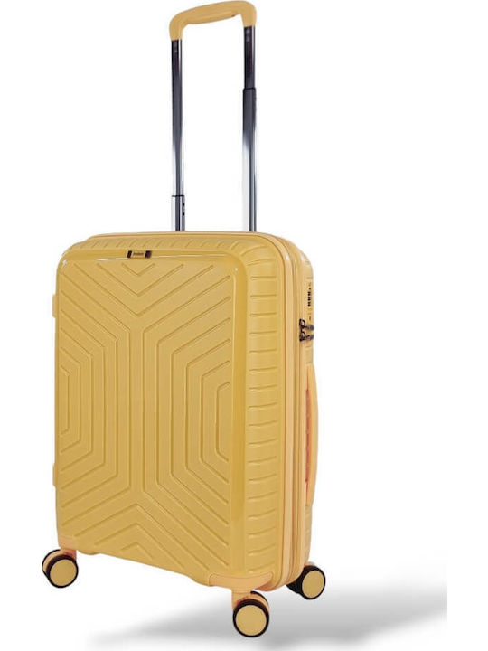 Stelxis Cabin Travel Suitcase Hard Yellow with 4 Wheels Height 55cm