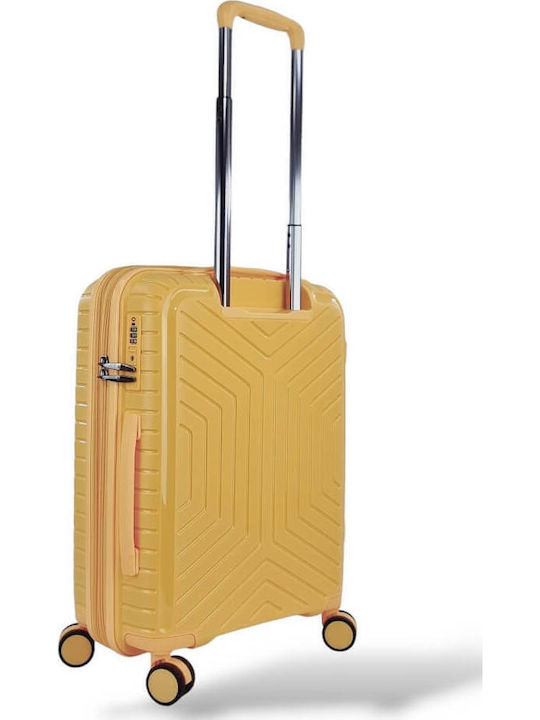 Stelxis Cabin Travel Suitcase Hard Yellow with 4 Wheels Height 55cm