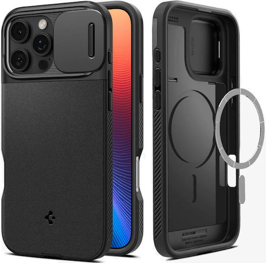 Spigen Optik Armor (MagFit) Umschlag Rückseite Silikon 2mm Schwarz (iPhone 17 Pro Max / iPhone 17 Pro / iPhone 16 Pro Max)