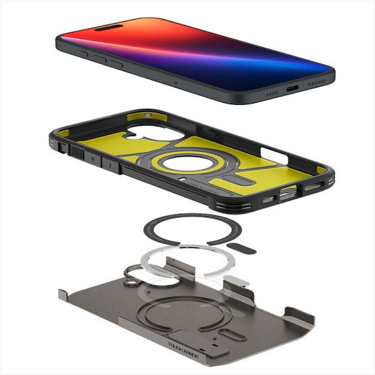 Spigen Tough Armor AI MagFit Umschlag Rückseite Kunststoff 0.3mm Gunmetal (iPhone 16)