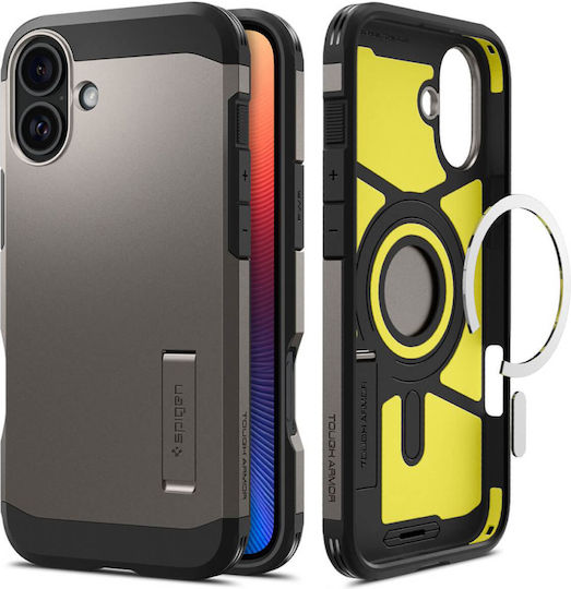 Spigen Tough Armor AI MagFit Umschlag Rückseite Kunststoff 0.3mm Gunmetal (iPhone 16)