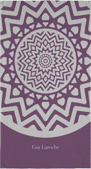 Guy Laroche Printed 2101 Beach Towel Purple 175x100cm.