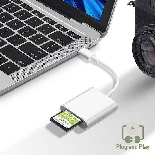 Avizar Universal Card Reader Micro Sd Sd Tf Usb-c Adapter White