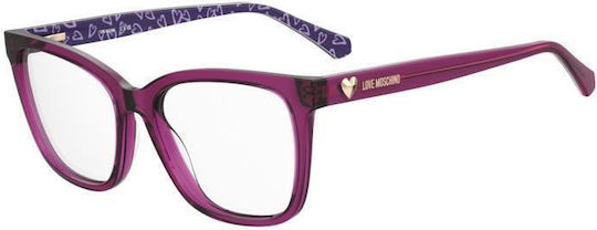 Moschino Love Plastic Eyeglass Frame Purple MOL638 VSP