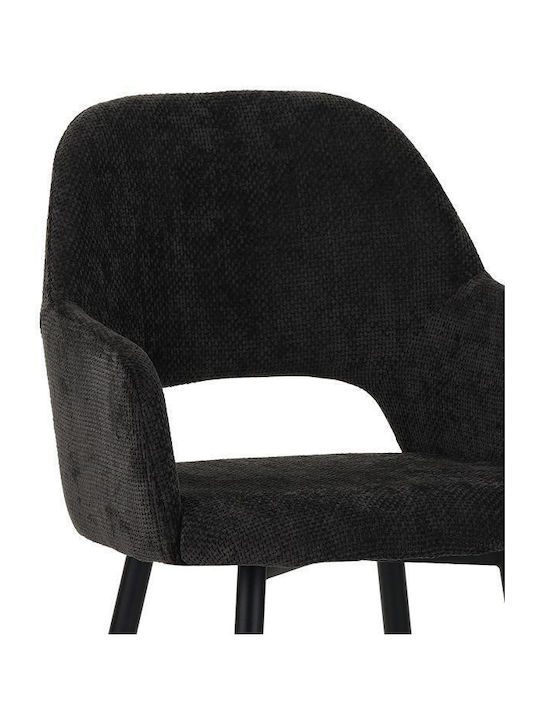 Factols Stühle Speisesaal Black Velvet-Black Metal 1Stück 53x61x84cm