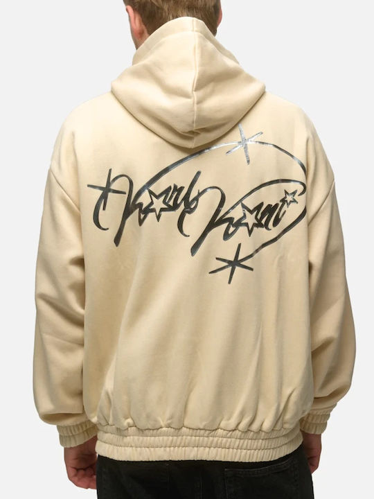 Beige Hoodie Cardigan
