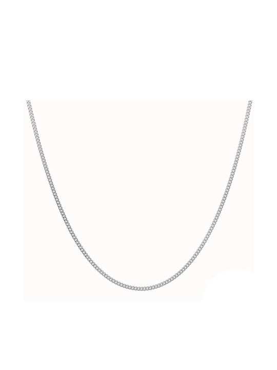 Croma Catene Silver Chain Neck Thin Thickness 1.75mm and Length 55cm