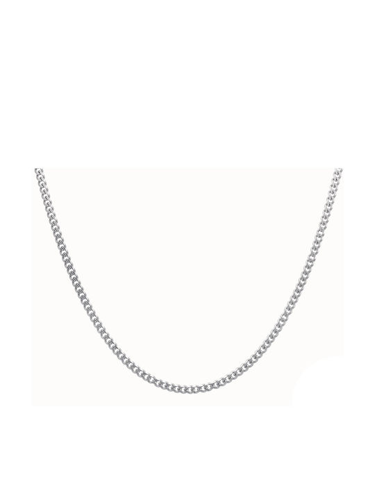 Croma Catene Silver Chain Neck Thin Thickness 3mm and Length 60cm