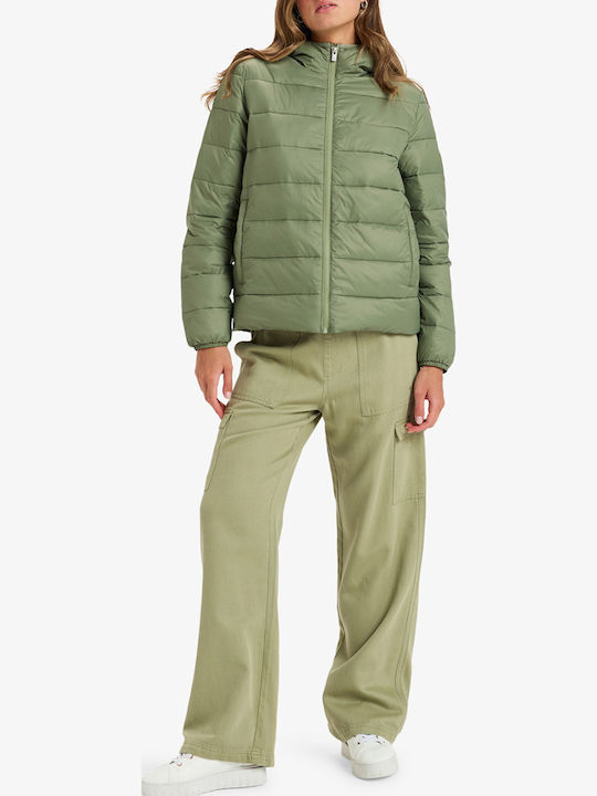 Wind Bliss Women's Short Lifestyle Jacket for Spring or Autumn with Hood Olive