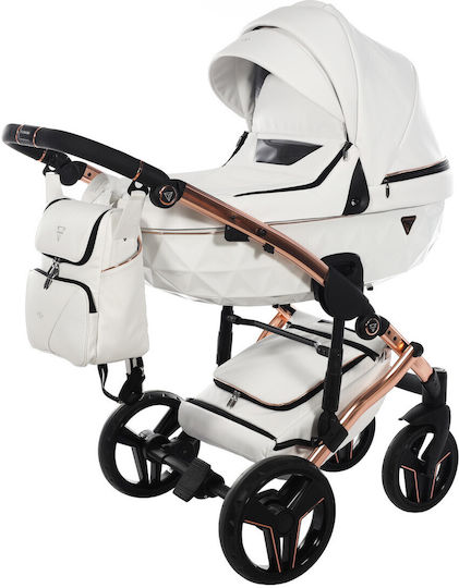 Junama S-class Adjustable 3 in 1 Baby Stroller Suitable for Newborn White