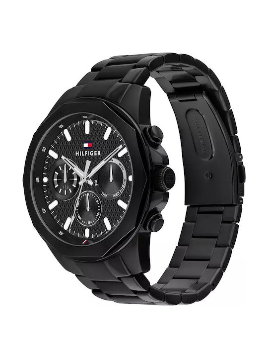 Tommy Hilfiger Lars Men's Watch 46mm Chronograph Battery with Black Metal Bracelet