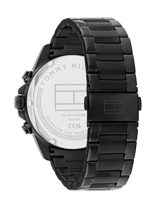 Tommy Hilfiger Lars Men's Watch 46mm Chronograph Battery with Black Metal Bracelet