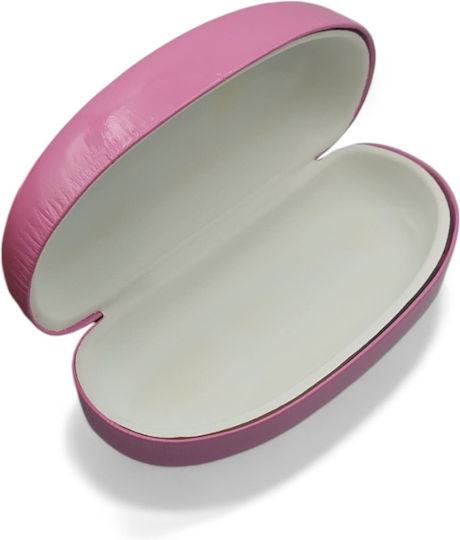 Toc pentru ochelari mare, curbat, culoare roz lucios