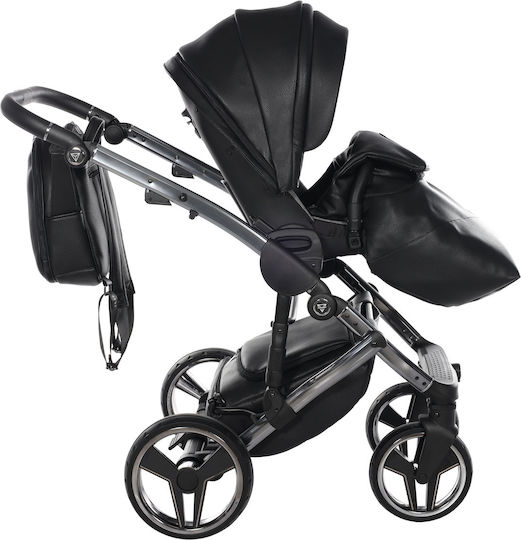 Junama Diamond Handcraft Adjustable 2 in 1 Baby Stroller Suitable for Newborn Black