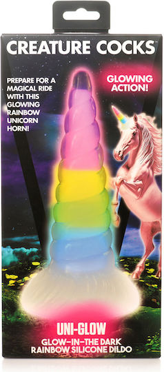 Uniglow Glow-in--dark Rainbow Silicone Dildo