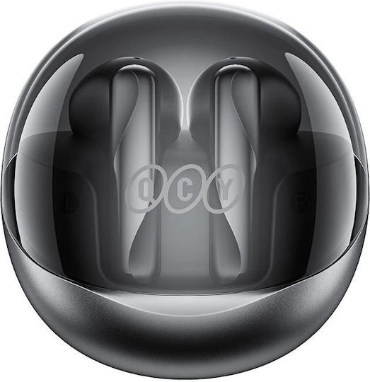 QCY Ailypods Clear In-ear Bluetooth Handsfree Ακουστικά με Θήκη Φόρτισης Μαύρα