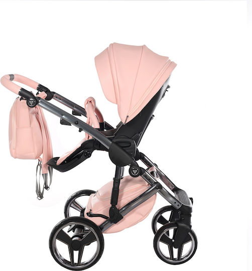 Junama Diamond Handcraft Adjustable 2 in 1 Baby Stroller Suitable for Newborn Salmon