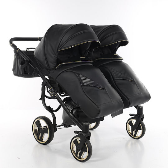 Junama Fluo Line Duo Adjustable Double Stroller Suitable for Newborn Black