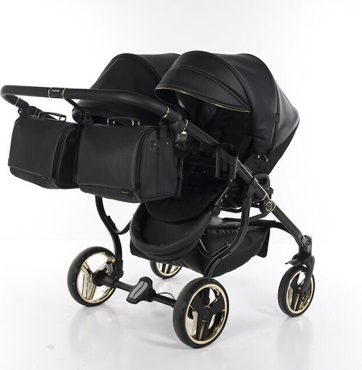 Junama Fluo Line Duo Adjustable Double Stroller Suitable for Newborn Black