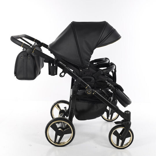 Junama Fluo Line Duo Adjustable Double Stroller Suitable for Newborn Black