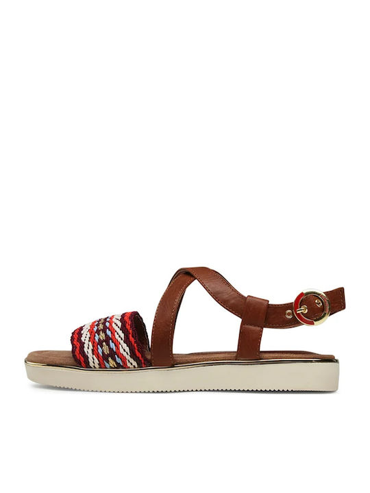Women's Flat Sandals in Red Color