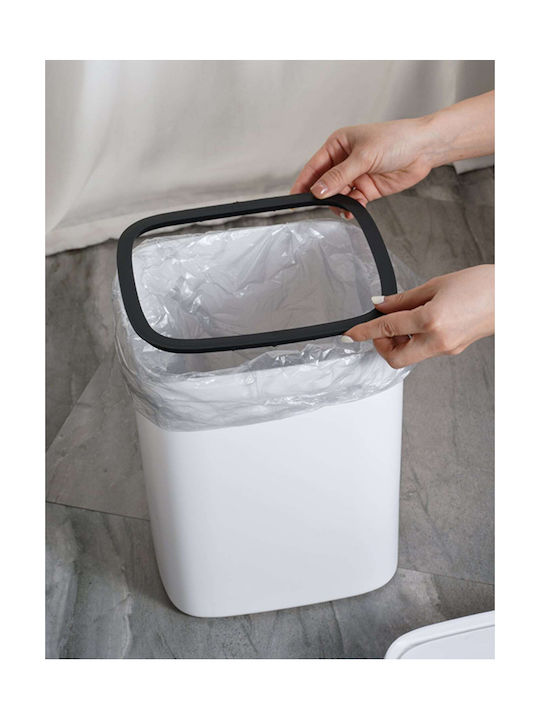 Coș de Gunoi Plastic cu Senzor Alb 1buc