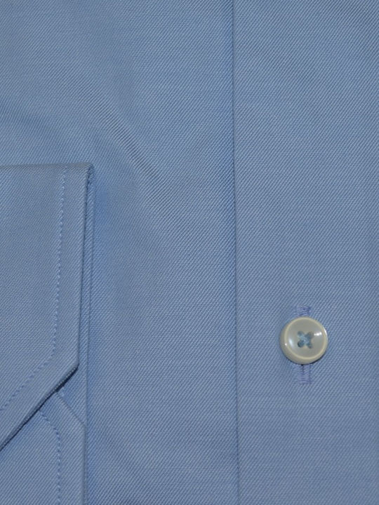 Long-sleeved Cotton Shirt Light Blue